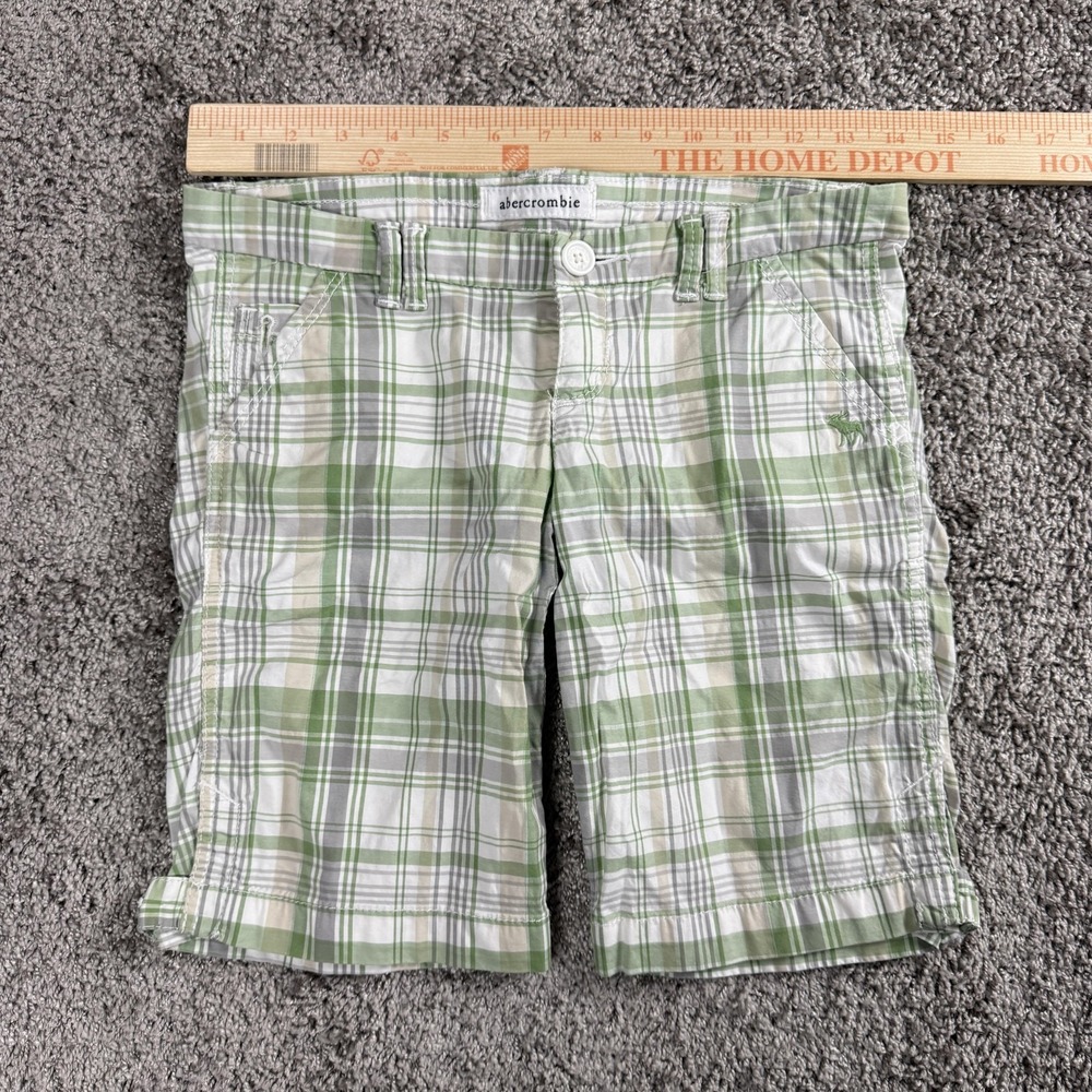 Y2K Abercrombie Girls Bermuda Shorts 12 Y2K Cotton Preppy Old Money 2000s - Picture 3 of 14